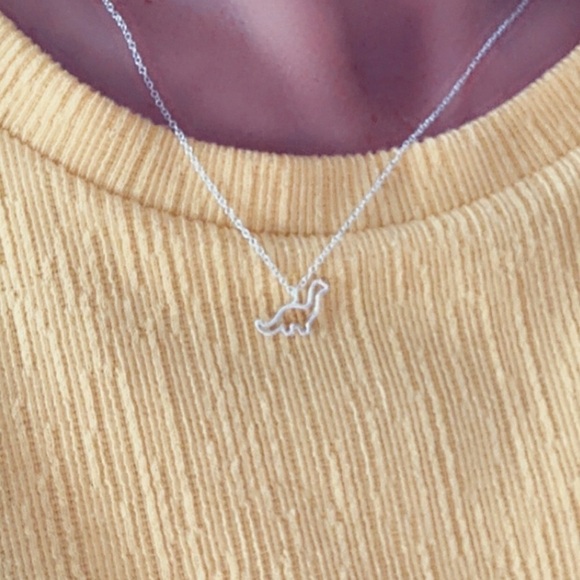Sterling Silver Dainty Dinosaur Necklace - Picture 15 of 16